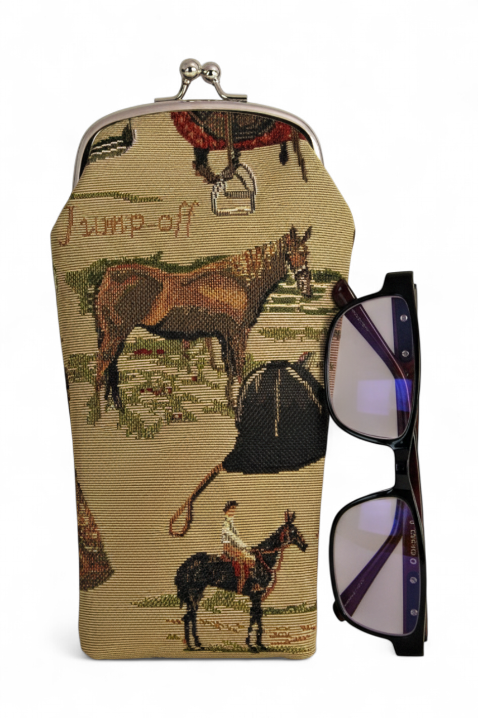 Equestrian Tapestry Eye Glass Case