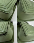 Chanel Calfskin Chevron Quilted Medium Boy Flap Light Green Bag