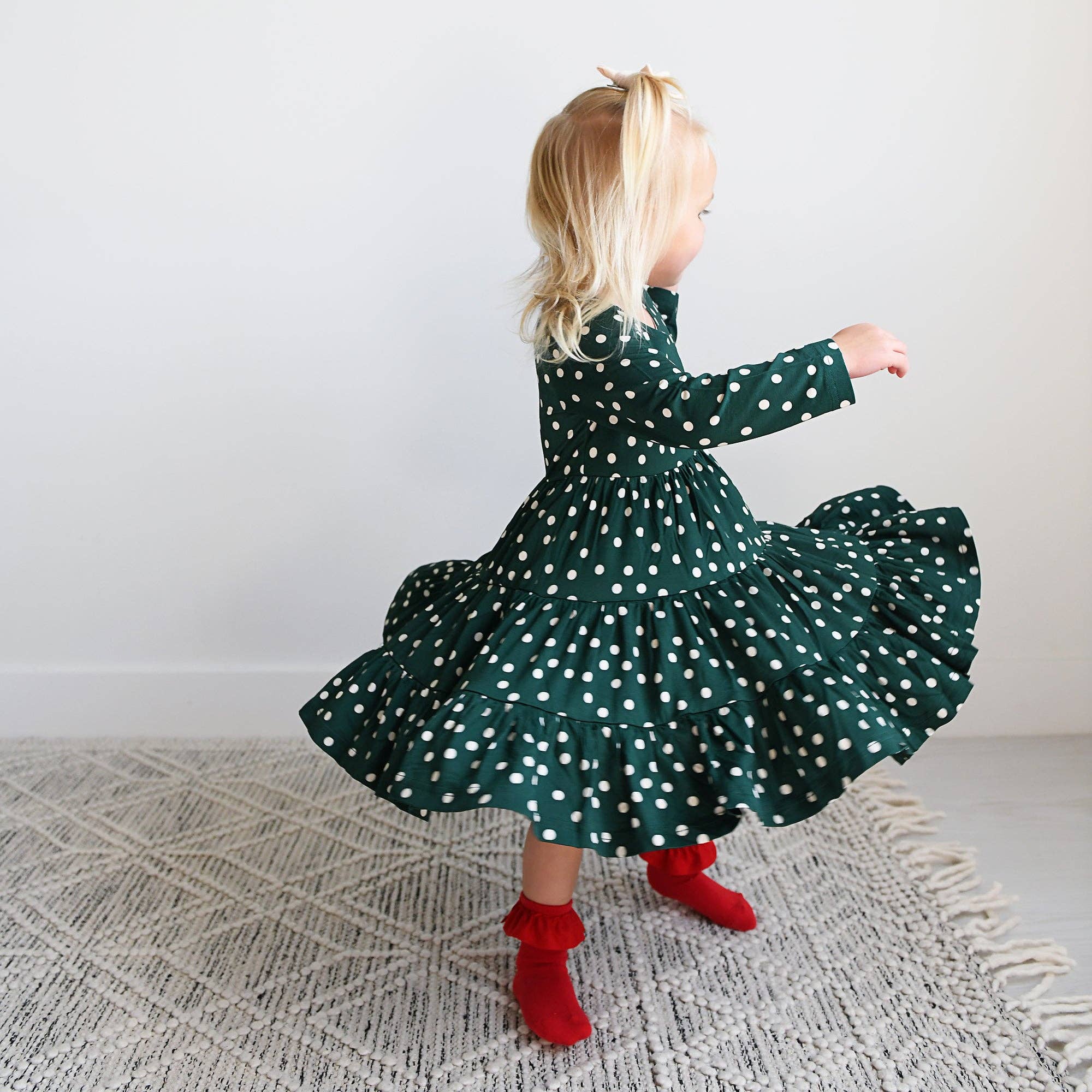Bamboo Kids Girl Toddler Clothing Swing Dress Dottie