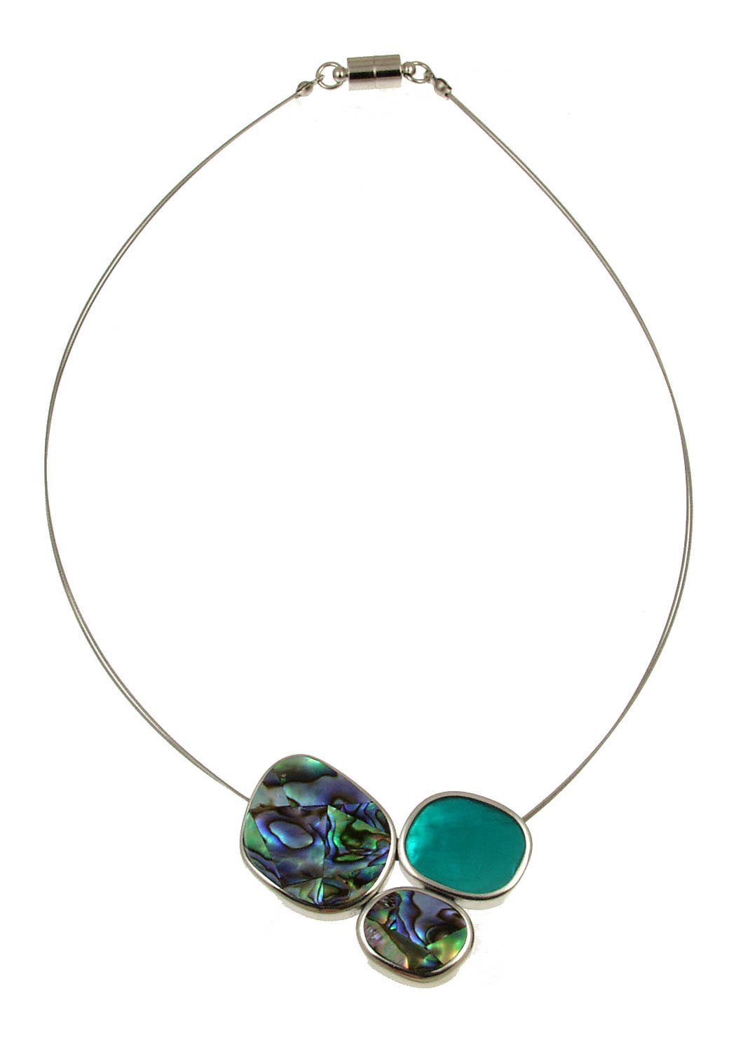 Abalone and Turquoise pendant with magnet closure