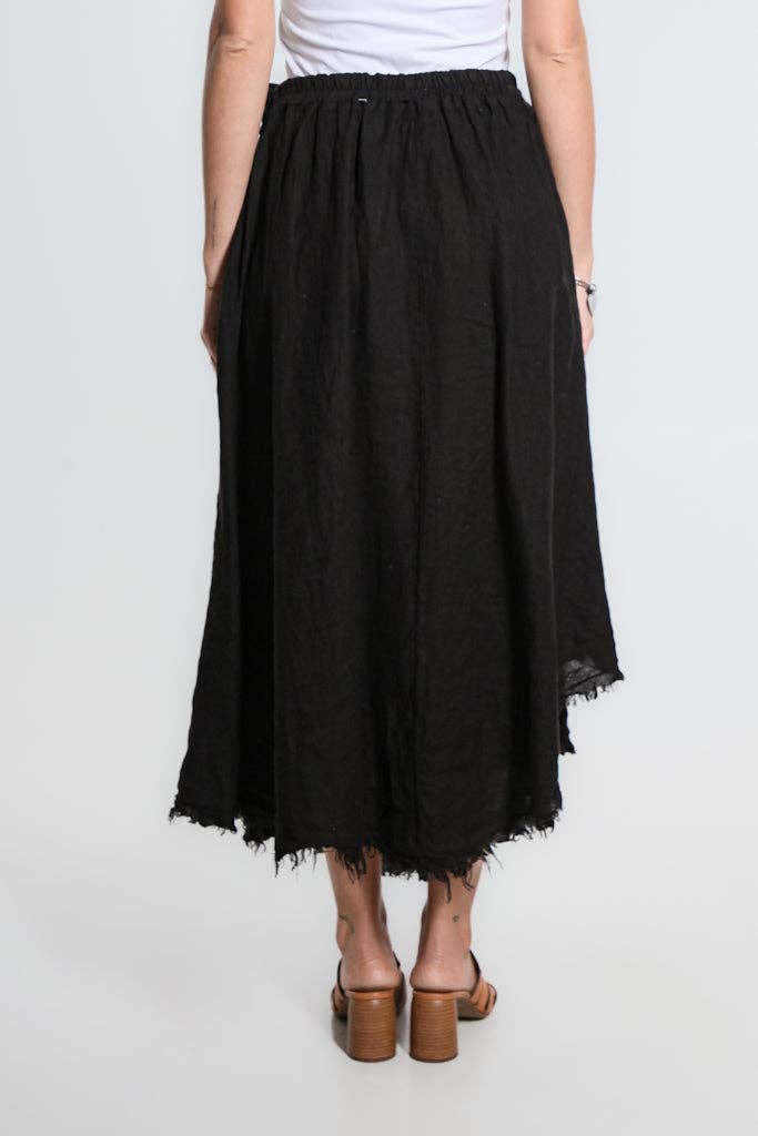 Tina Stephens Maureen Diagonal High Low Linen Skirt SS104