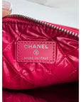 Chanel Patent Quilted Medium Cosmetic Case Dark Pink