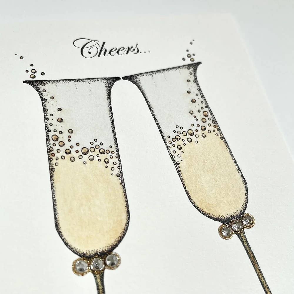 s.e. hagarman Champagne Cheers Anniversary Greeting Card