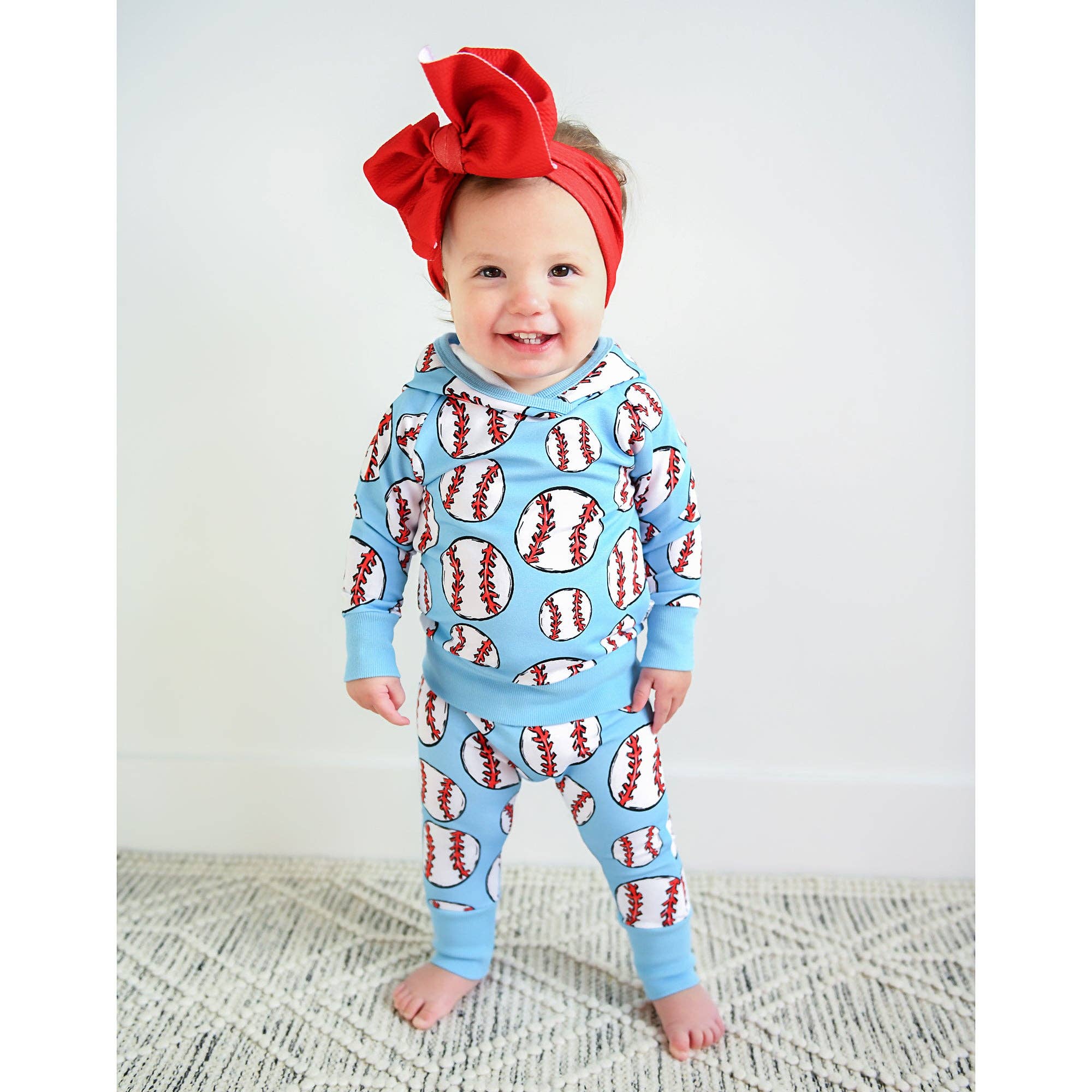 Children Kids Clothing Sweatsuit 2PC Hoodie Set Bambino Baseball