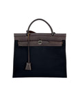 HERMÈS Toile Vache Hunter Herbag Zip 31 PM Black Ebene Shoulder Bag