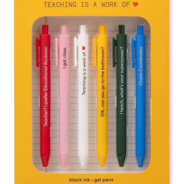 Teaching Is A Work Of ❤ Quotable Gel Pen Set