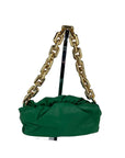 Bottega Veneta Green Chain Leather Pouch Bag  Clutch
