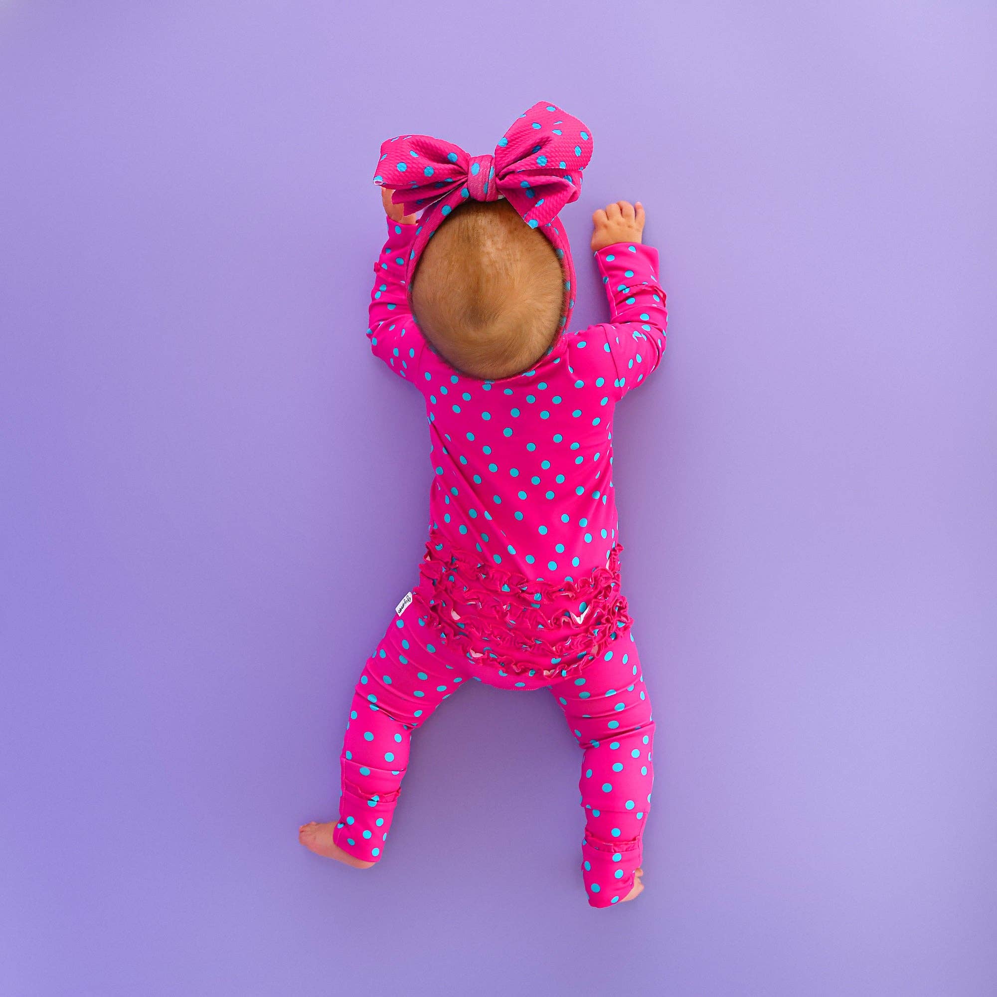 Evelyn Dot Ruffle Zip Bamboo Valentines Day Baby Outfit Dot