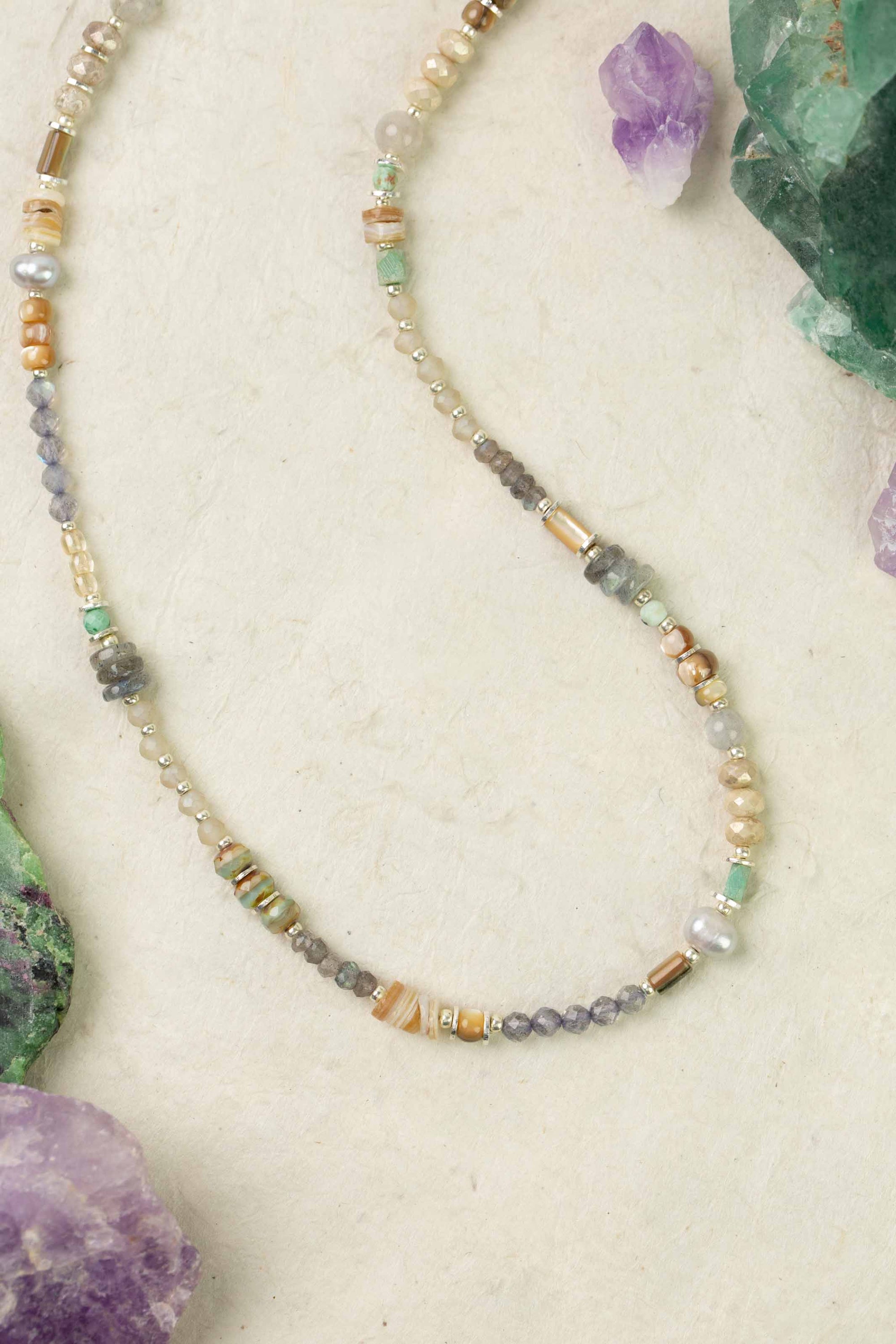 Abalone, Turquoise and Czech Glass Necklace