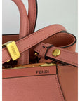 Fendi Vitello Elite Flamingo Petite 2Jours Pink Tote Shoulder Crossbody Bag