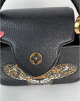 Louis Vuitton  Taurillon Capucines Trapped Leopard BB Black Shoulder Bag