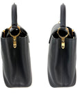Louis Vuitton  Taurillon Capucines Trapped Leopard BB Black Shoulder Bag