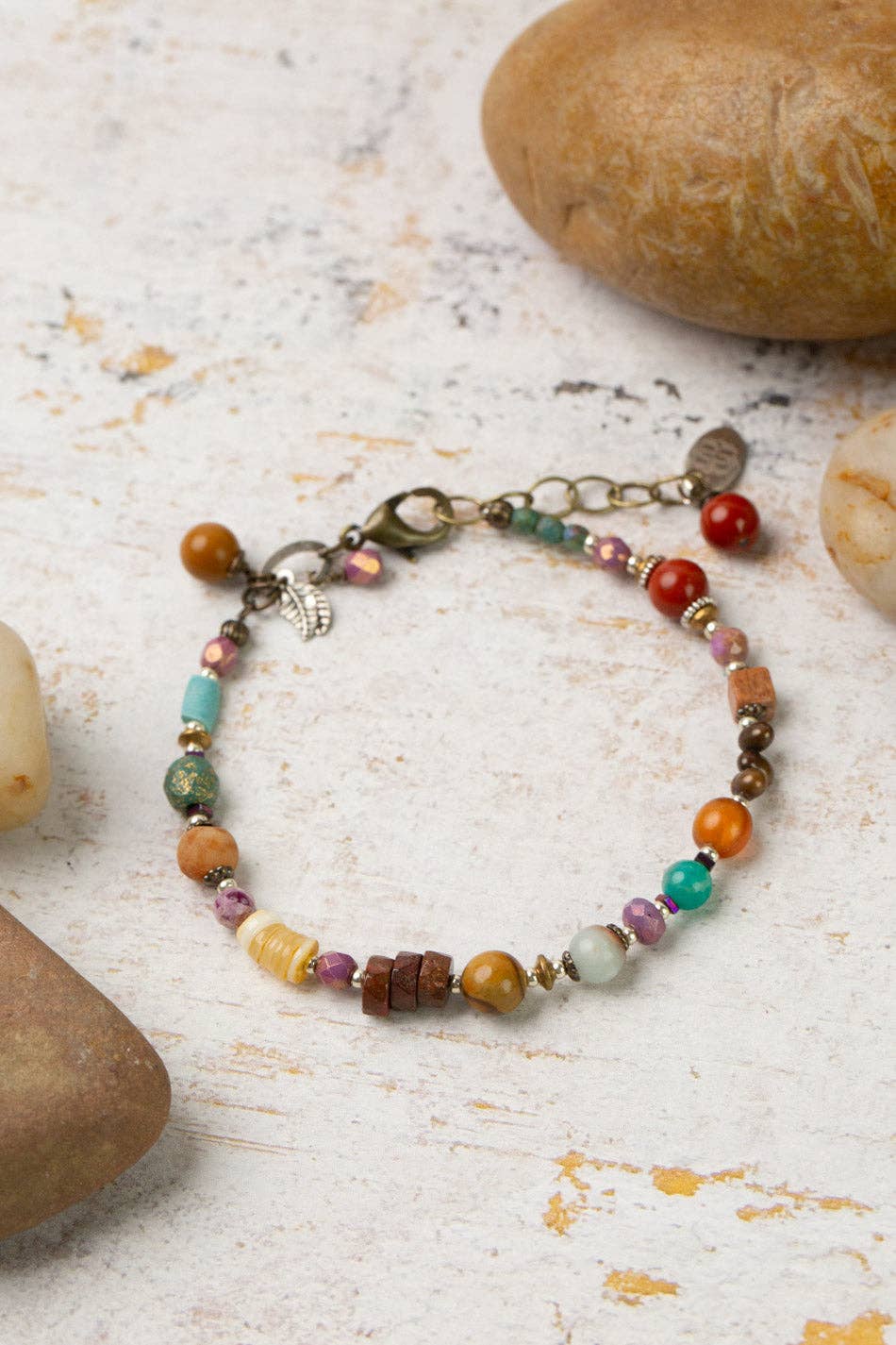 Jasper, Czech Glass and Turquoise Bracelet