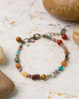 Jasper, Czech Glass and Turquoise Bracelet