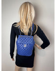 Chanel Lambskin Quilted Small Urban Spirit Blue Backpack
