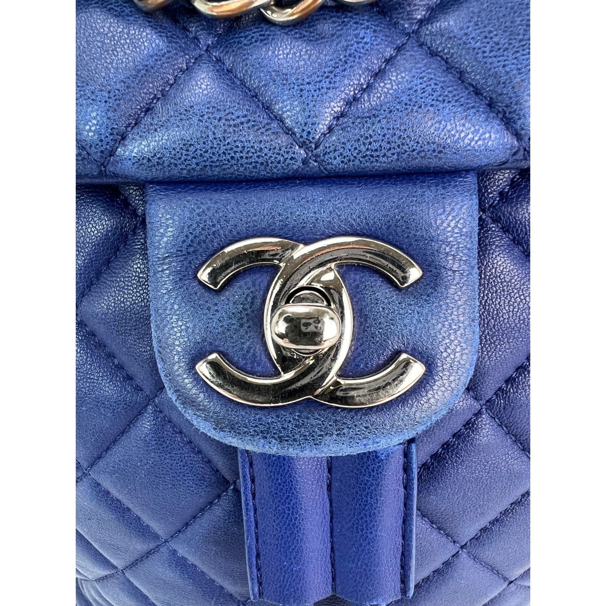 Chanel Lambskin Quilted Small Urban Spirit Blue Backpack