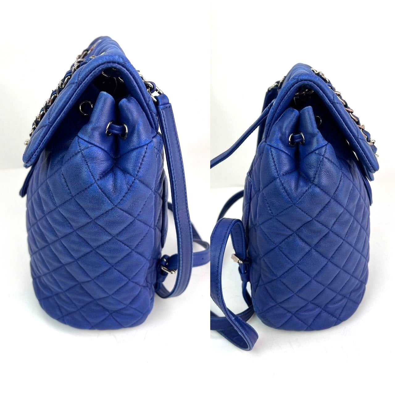 Chanel Lambskin Quilted Small Urban Spirit Blue Backpack