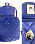 Chanel Lambskin Quilted Small Urban Spirit Blue Backpack