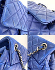 Chanel Lambskin Quilted Small Urban Spirit Blue Backpack