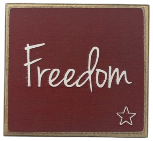 Freedom Block Sign Decor