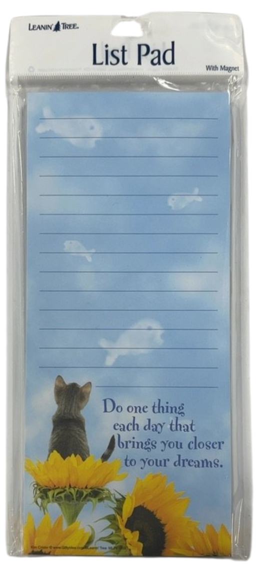 Sunflower And Cat Magnetic List Pad