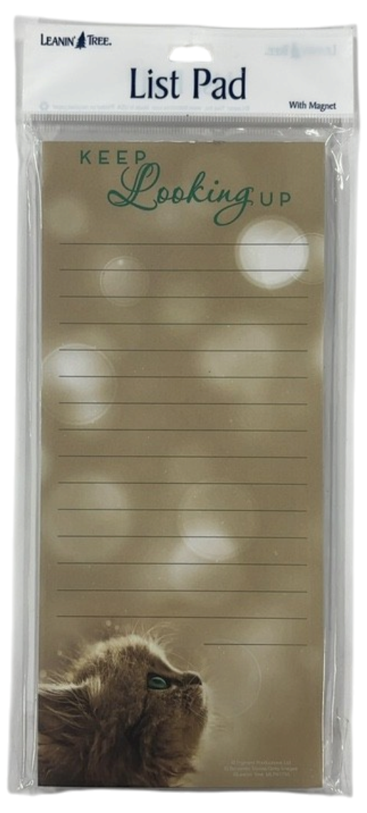 Keep Looking Up Cat Magnetic List Pad