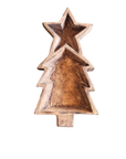 Large Christmas tree with star wood bowl
