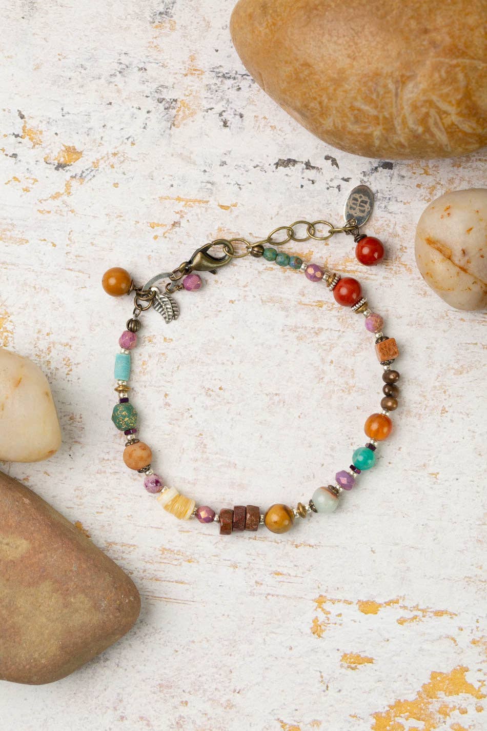 Jasper, Czech Glass and Turquoise Bracelet