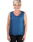 Tina Stephens Made In Italy Dina Silk V-Neck Tank