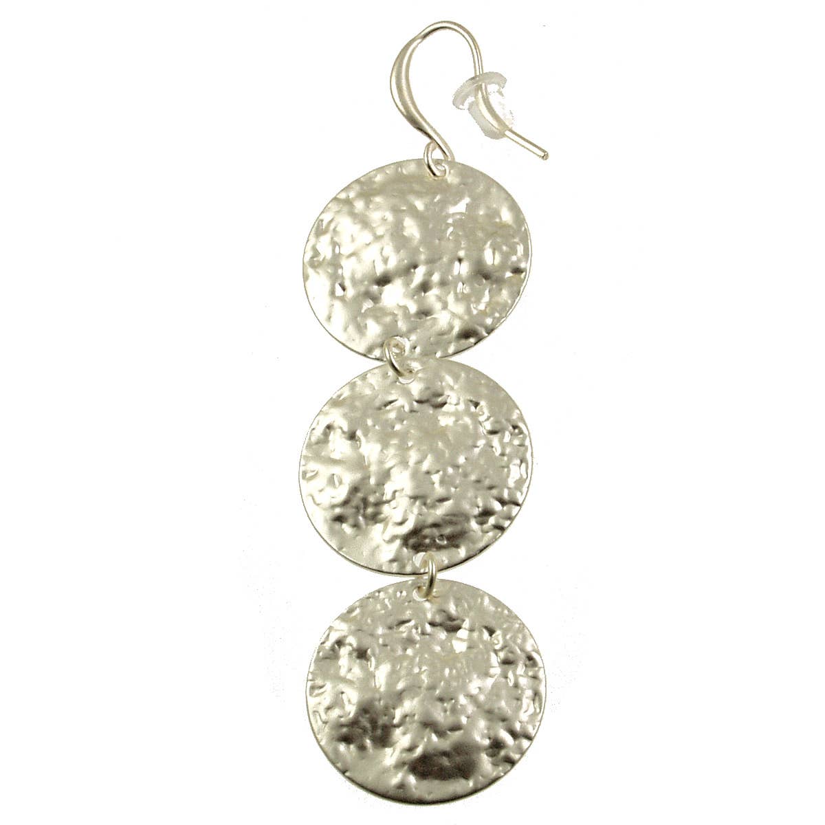 Hammered Silver and gold three Coins Earrings