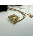 Chanel Crystal CC Necklace Gold Pearly Fashion Jewelry