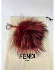 Fendi Red Fur Bag Bugs Leather Key Chain / Bag Charm