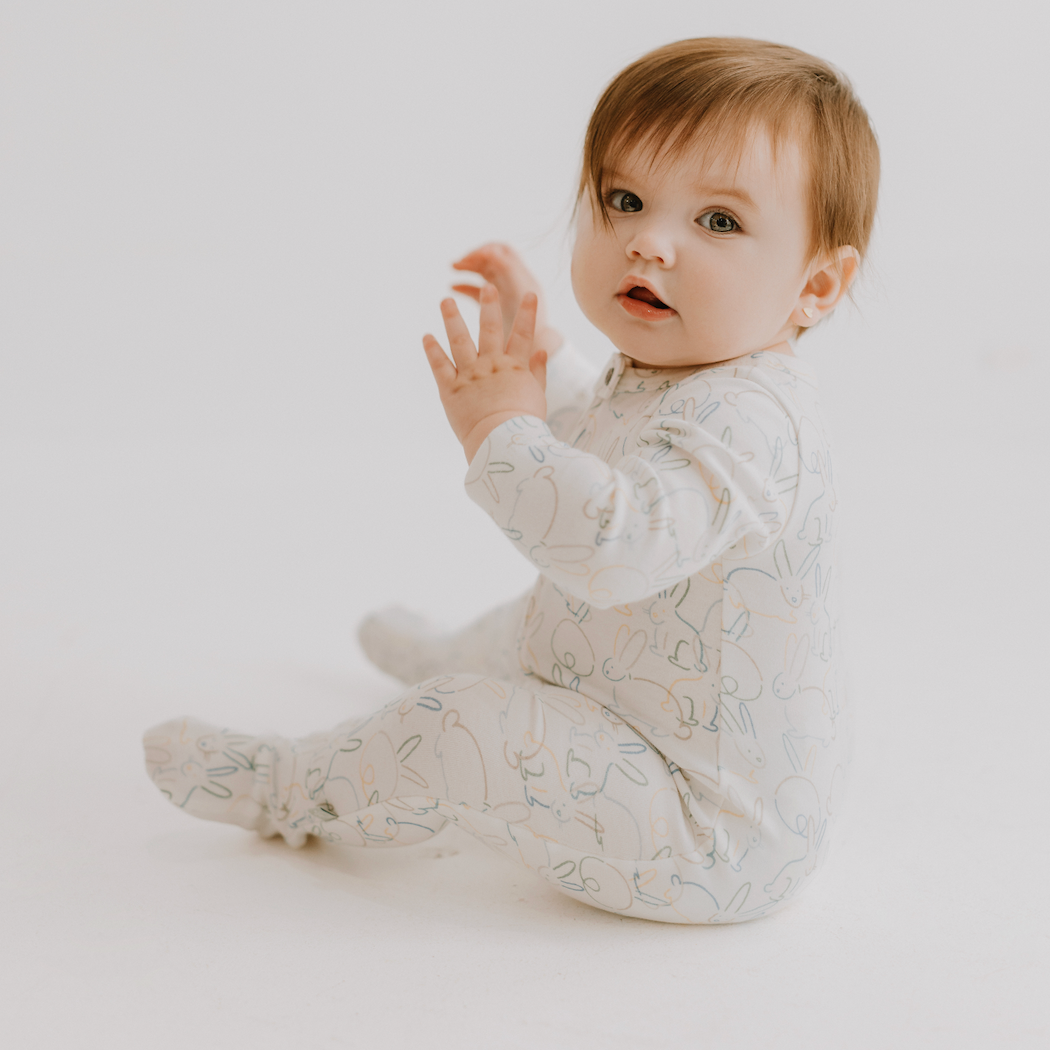 finn + emma Organic Cotton Bunny Footie