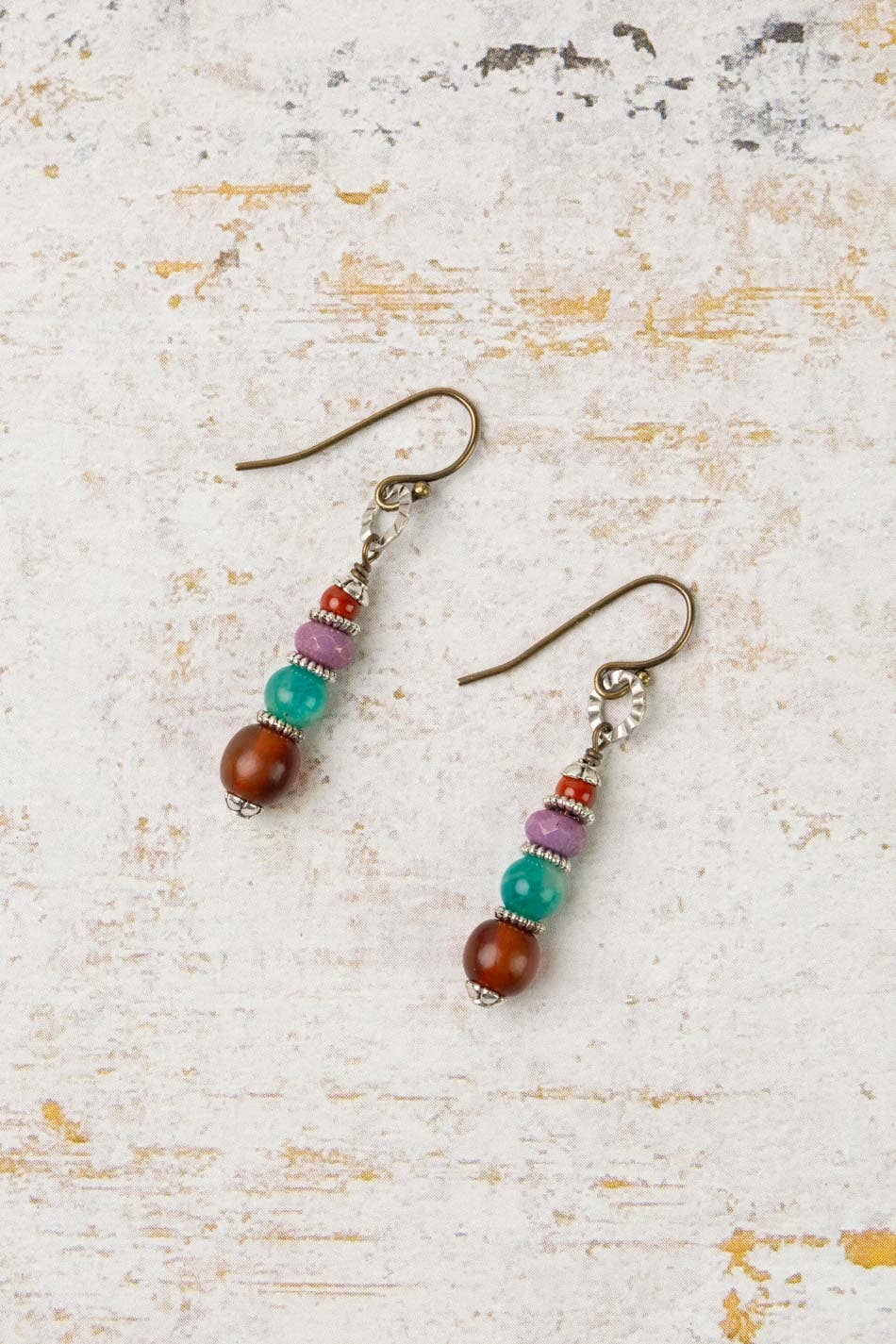 Red Jasper and Czech Glass Earrings