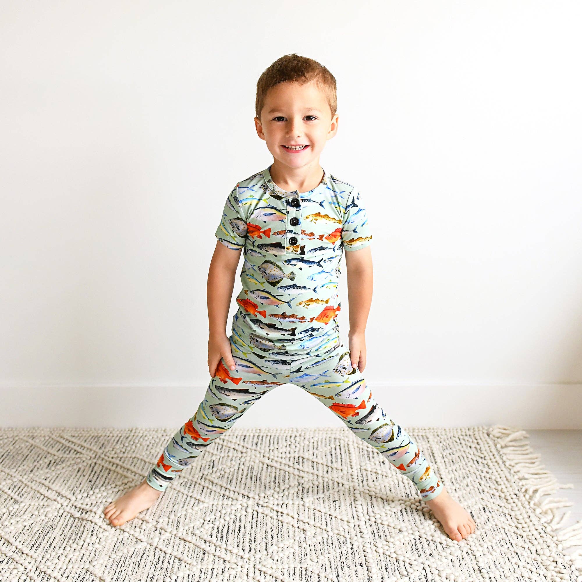 Bamboo Pajama Kids Clothing Sleepies Toddler 2PC Set Tommy Fish