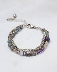 Pearl, Amethyst and Blue Lace Agate Bracelet