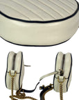 Gucci GG Azalea Matelasse Leather Round Mystic White Shoulder Bag