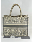 Dior Medium Book Tote Toile de Jouy Ecru and Gray Embroidery