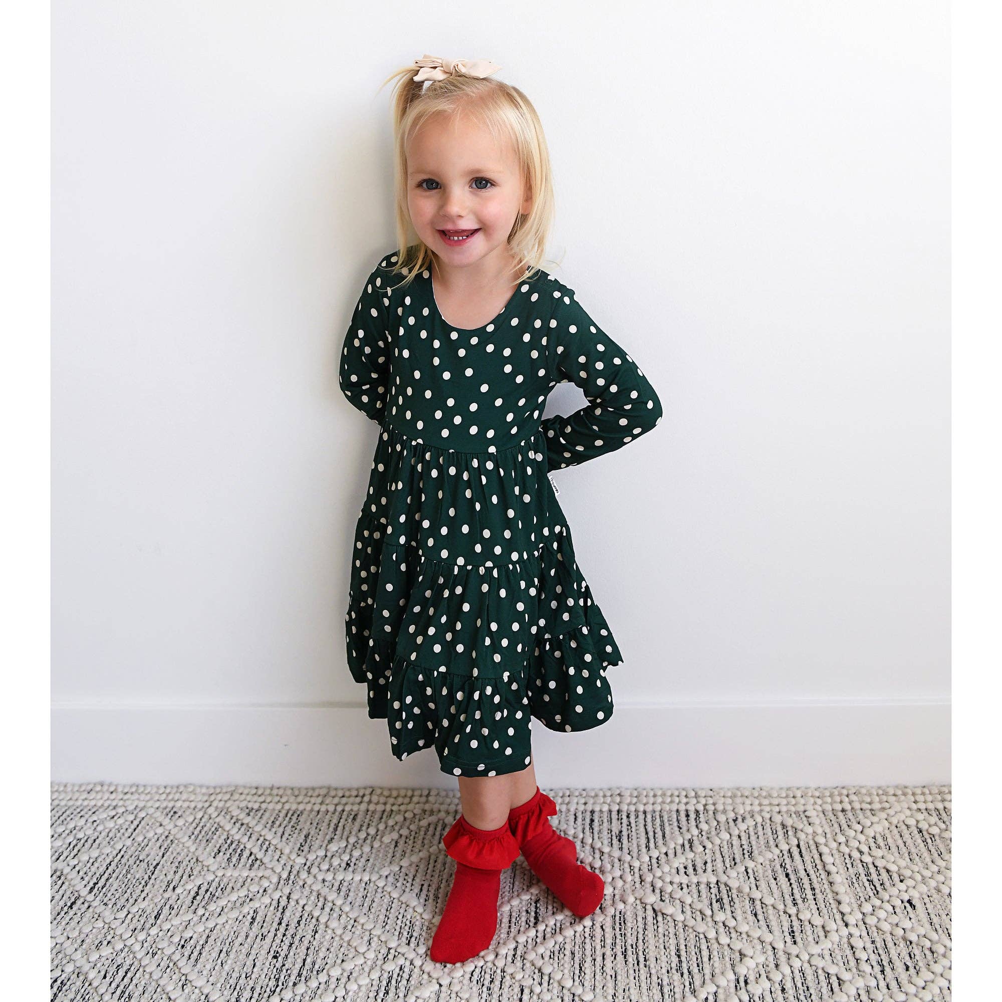 Bamboo Kids Girl Toddler Clothing Swing Dress Dottie