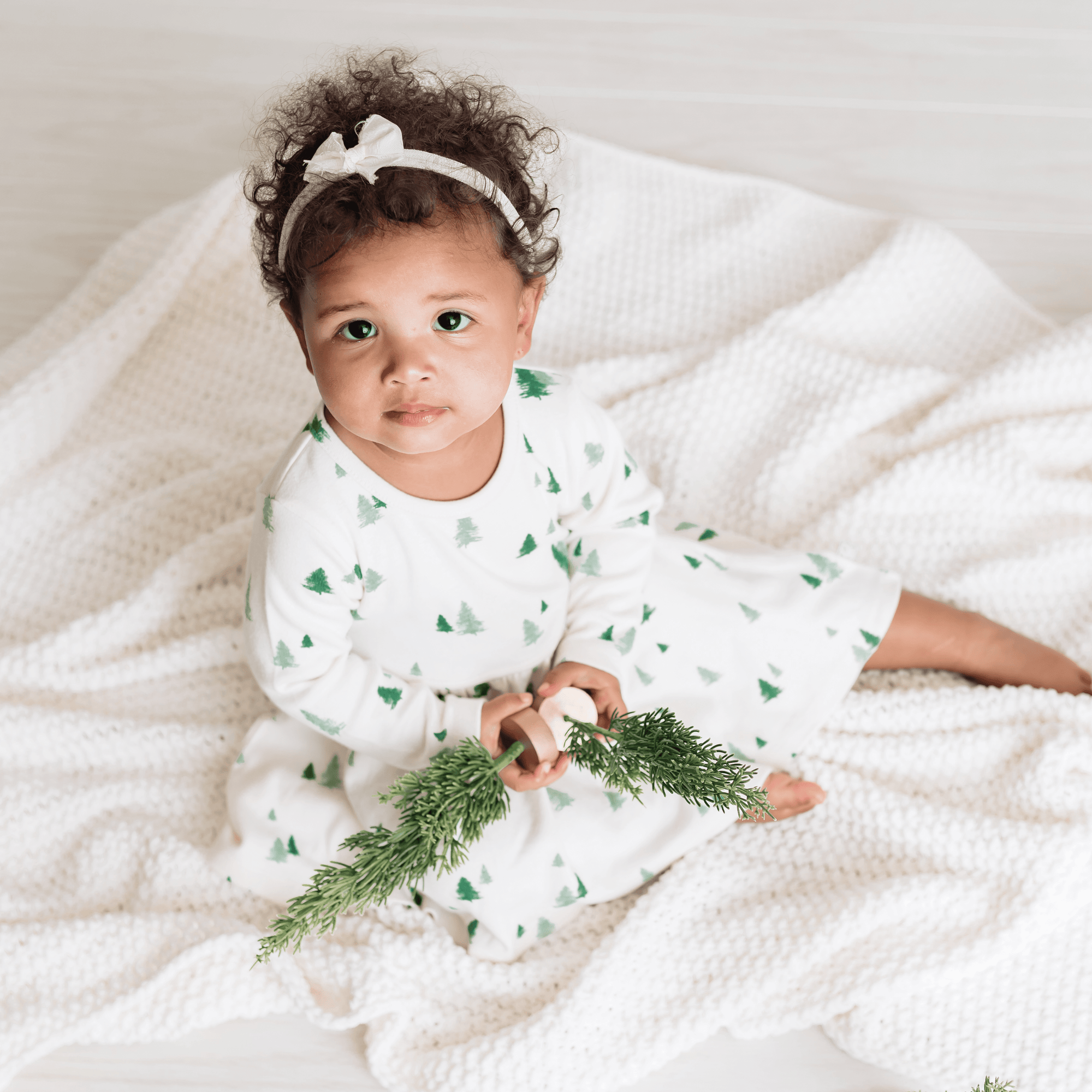 finn + emma Organic Cotton Winter Trees Twirl Dress