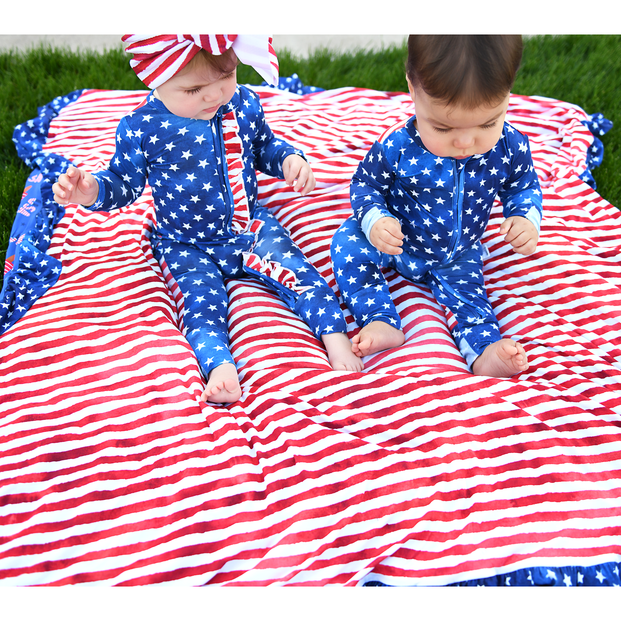 Tie Dye Stars &amp; Stripes Ruffle ZIP