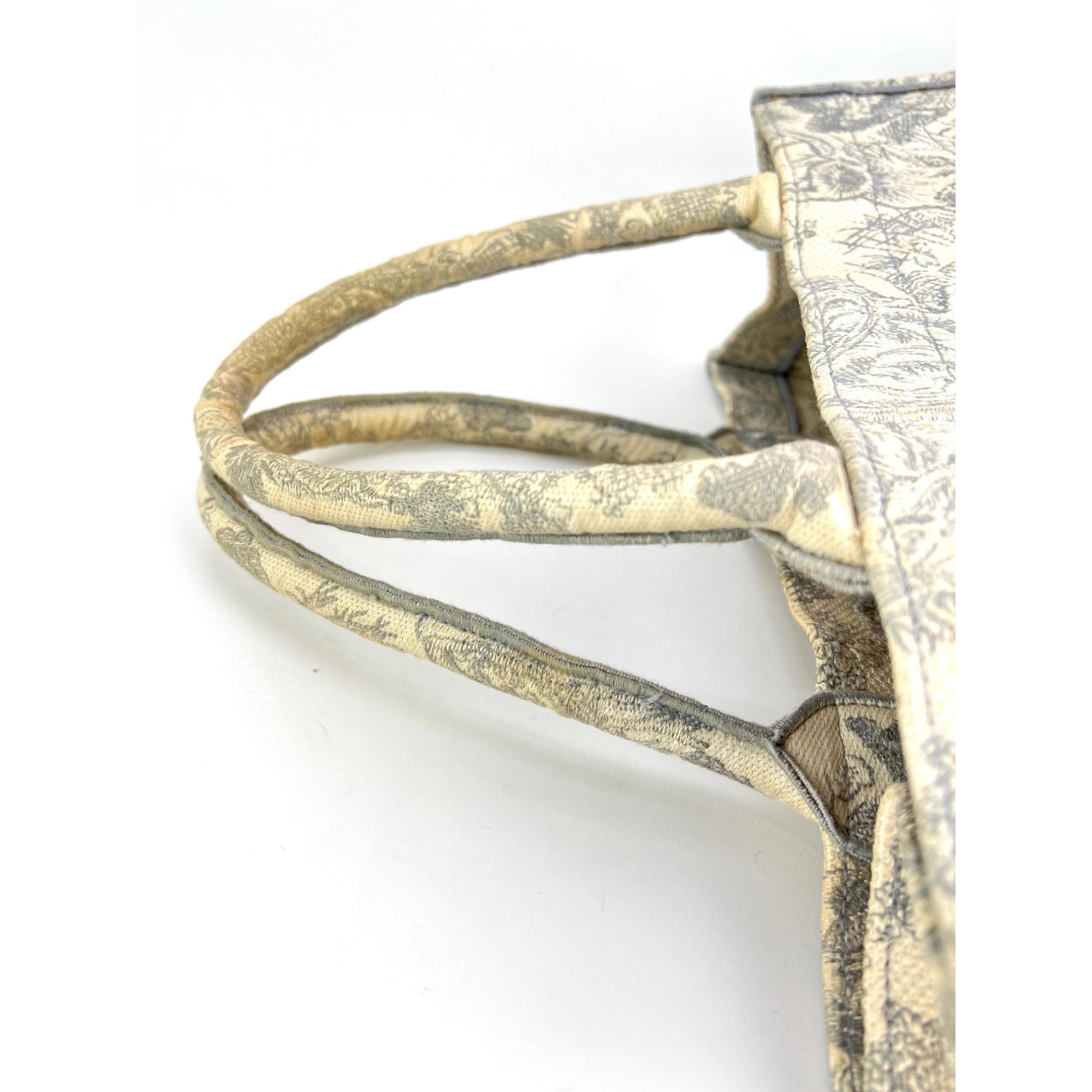 Dior Medium Book Tote Toile de Jouy Ecru and Gray Embroidery