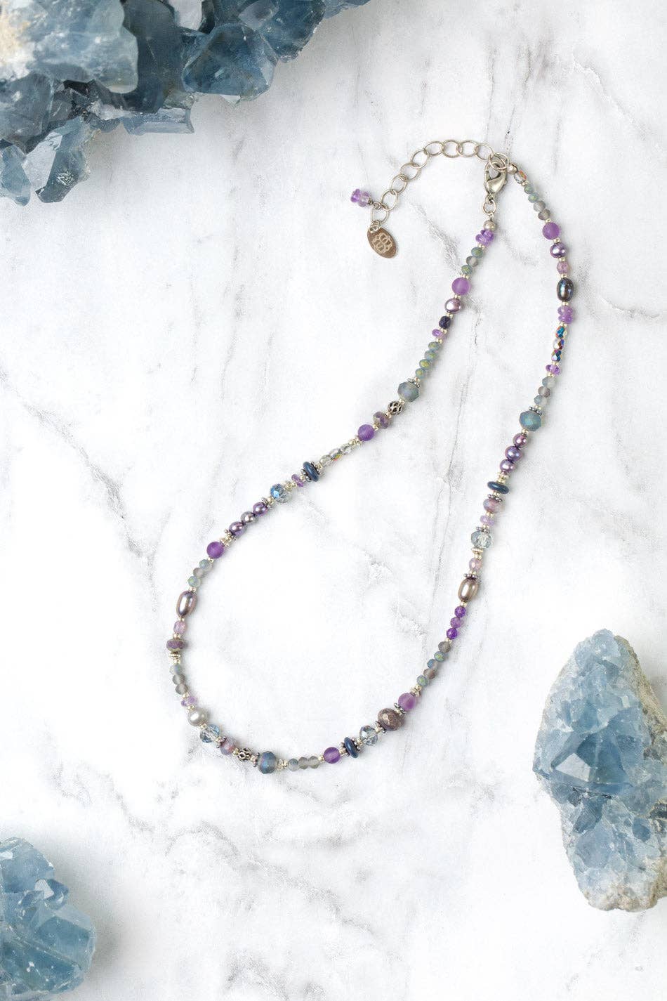 Freshwater Pearl, Czech Glass and Crystal Necklace