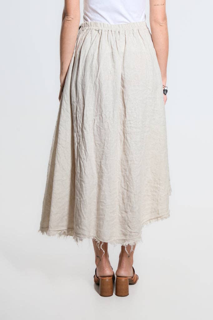 Tina Stephens Maureen Diagonal High Low Linen Skirt SS104