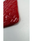 Chanel Patent Quilted Medium Cosmetic Case Dark Pink