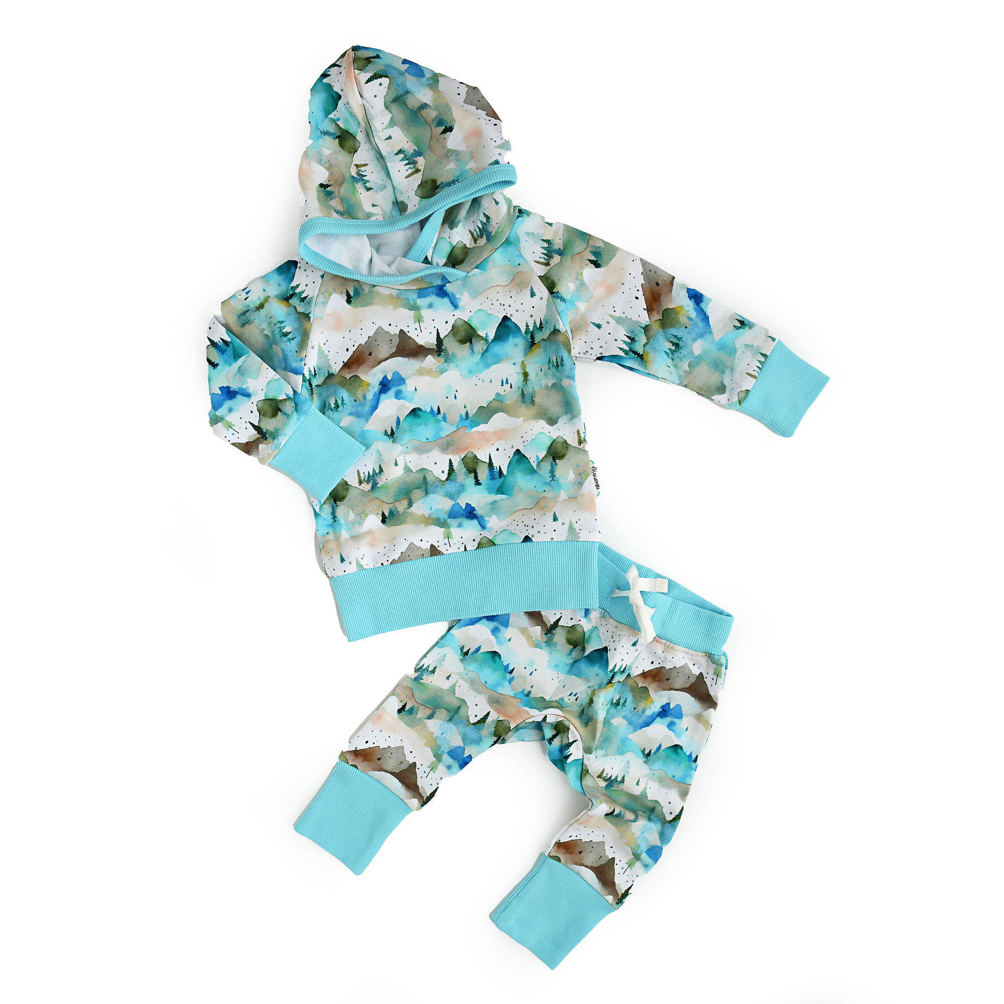 French Terry Bamboo Two Piece Hoodie Set Everest Mountain