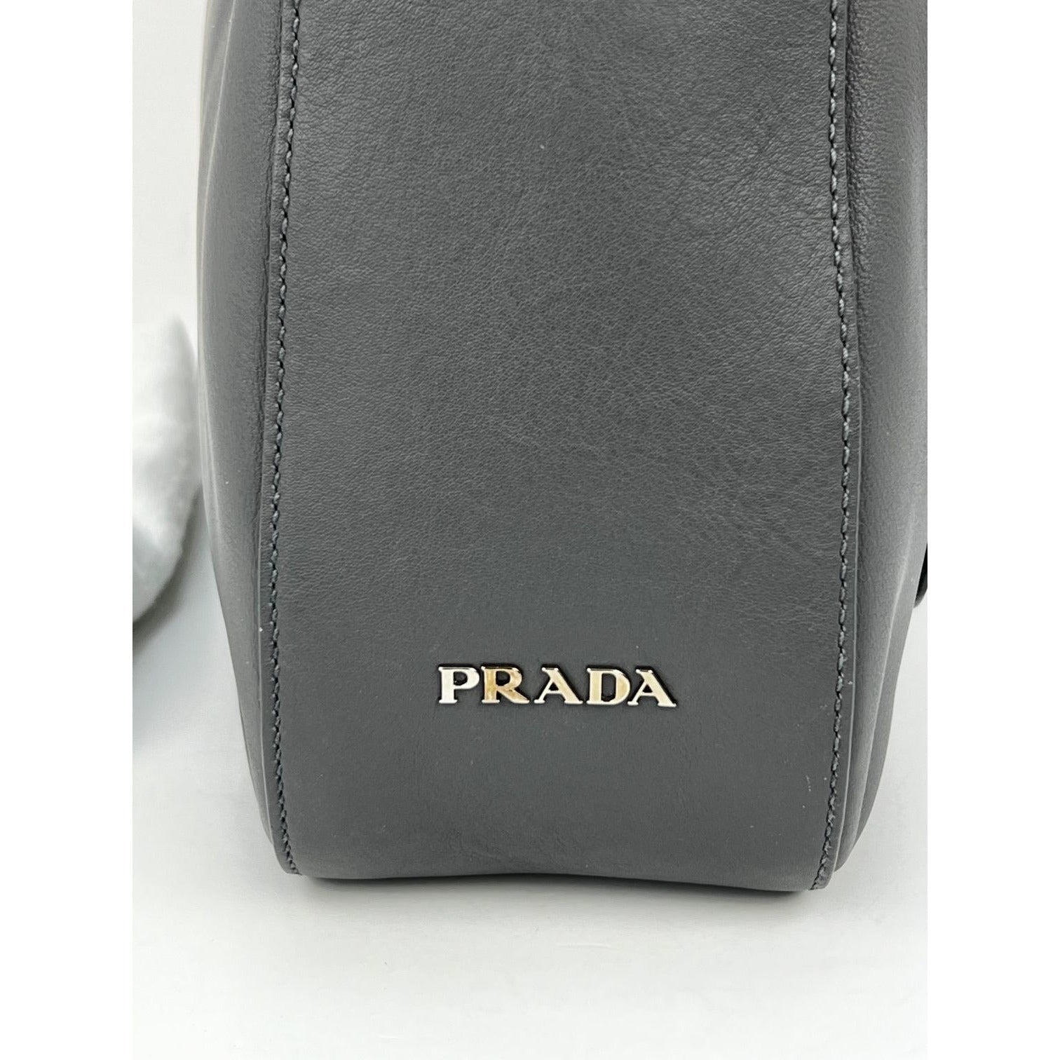 Prada Vitello Daino Grey Hobo Bag