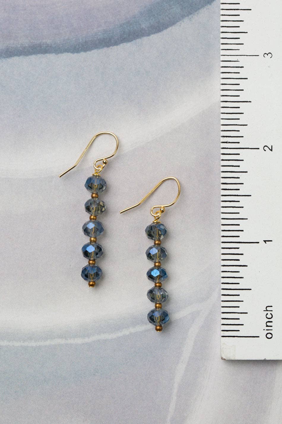 Blue Faceted Crystal Earrings