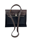 HERMÈS Toile Vache Hunter Herbag Zip 31 PM Black Ebene Shoulder Bag