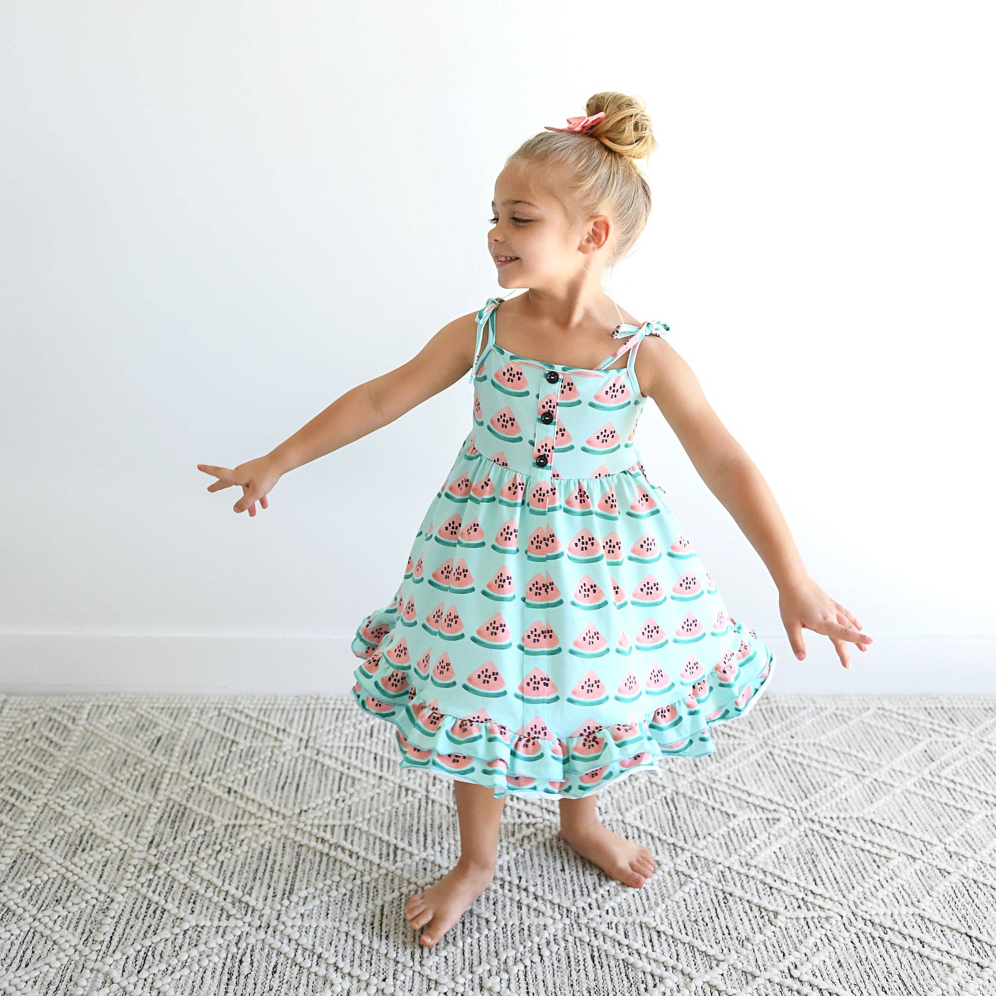 Girls Clothes Dress Tie Twirl Dress Cameron Watermelon
